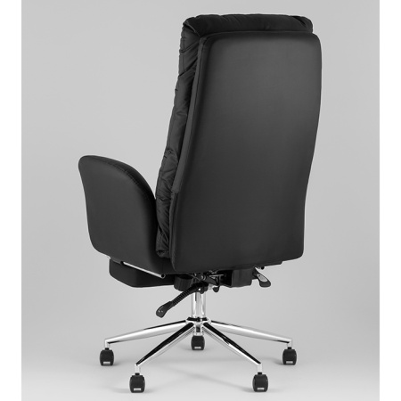 Кресло офисное TopChairs Solid с оттоманкой чёрный Stool Group DD-004-OT NC black