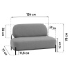 Диван Стоун велюр рельефный светло-серый Stool Group vd-dv-stone-cl-steel