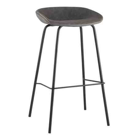 Комплект барных стульев Турин серая экокожа черные ножки (2 шт) Stool Group 8319TB GREY BOX