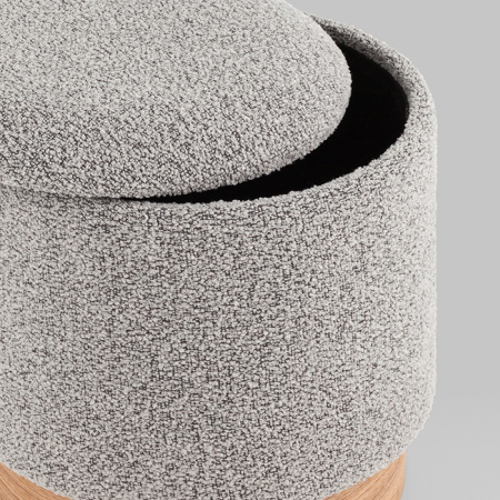 Пуф с ящиком Холли XS букле серый Stool Group 21B810BCB-S BCB-10