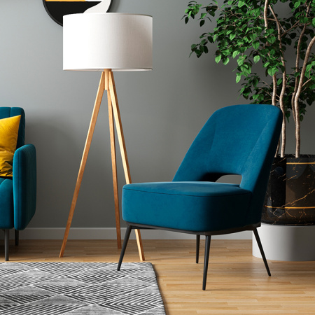 Кресло-лаунж Бостон велюр синий Stool Group vd-boston-b29