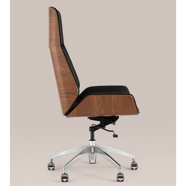 Кресло офисное TopChairs Crown чёрный Stool Group A312 8383-29 walnut back