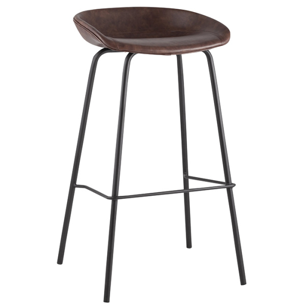 Комплект барных стульев Турин коричневая экокожа черные ножки (2 шт) Stool Group 8319TB BROWN BOX