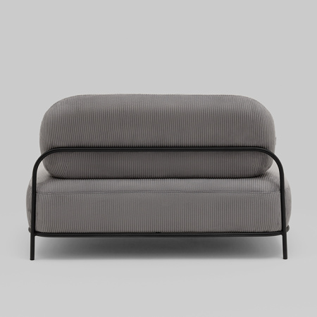 Диван Стоун велюр рельефный светло-серый Stool Group vd-dv-stone-cl-steel