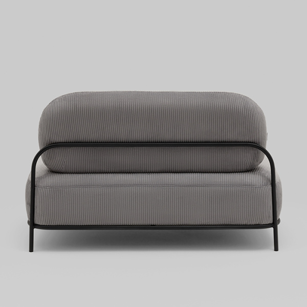 Диван Стоун велюр рельефный светло-серый Stool Group vd-dv-stone-cl-steel