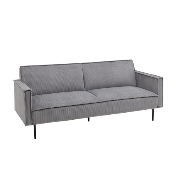Диван прямой Кассель велюр рельефный светло-серый Stool Group vd-cassel-cl-steel