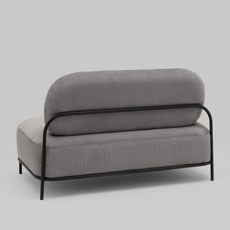 Диван Стоун велюр рельефный светло-серый Stool Group vd-dv-stone-cl-steel
