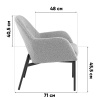 Кресло-лаунж Joaquin серый Stool Group CQ-1763A - BMG K8022-8