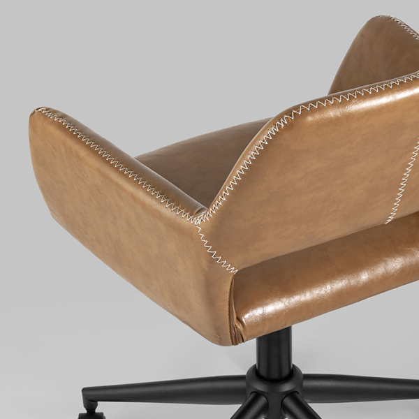 Стул офисный Филиус экокожа коричневая Stool Group FILIUS