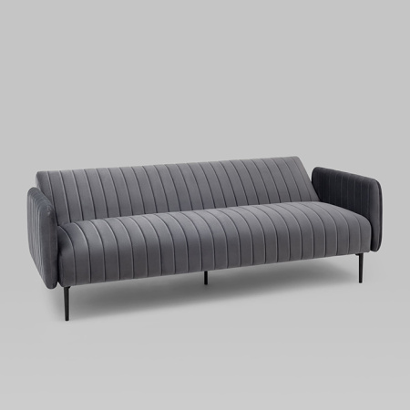 Диван прямой Дрезден велюр серый Stool Group vd-drezden-b27