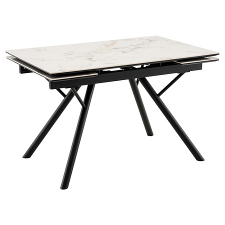 Стол раскладной Либертика 120-180х80 см керамика белый основание черное Stool Group SO 281-81524