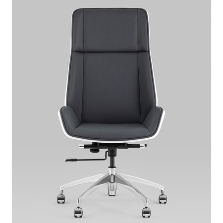 Кресло офисное TopChairs Crown серо-голубой/белый Stool Group A312 8386-16 white back