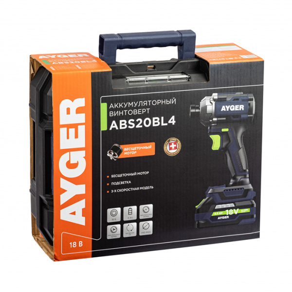 Винтоверт аккумуляторный Ayger ABS20BL4