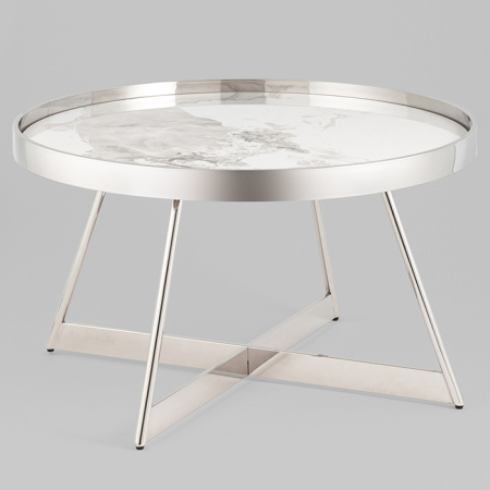 Журнальный столик Гера D80 белая керамика Stool Group ECT-280