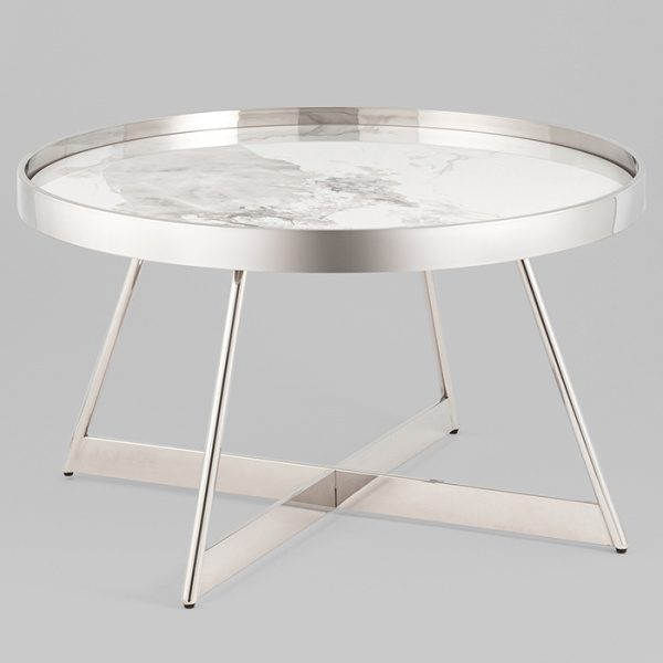 Журнальный столик Гера D80 белая керамика Stool Group ECT-280
