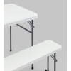 Комплект стола и двух скамеек белый Stool Group YX-B113 white