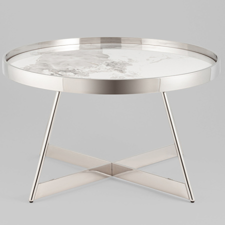 Журнальный столик Гера D80 белая керамика Stool Group ECT-280
