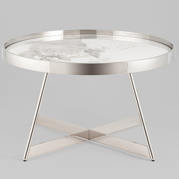 Журнальный столик Гера D80 белая керамика Stool Group ECT-280