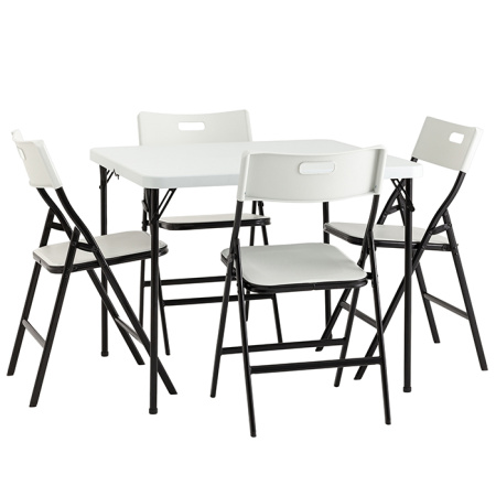 Комплект раскладного стола и стульев белый Stool Group YX-ZFP86 white