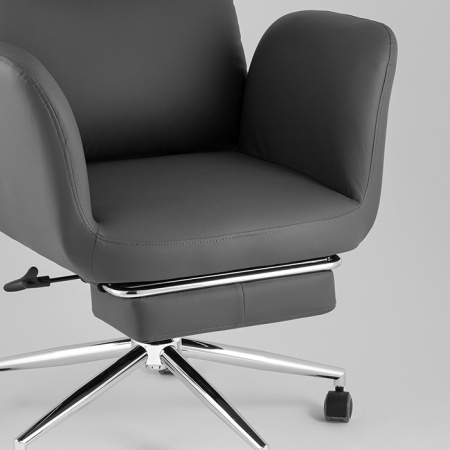 Кресло офисное TopChairs Solid с оттоманкой серый Stool Group DD-004-OT NC grey