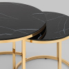 Комплект журнальных столиков Селена D60/D45 стекло чёрный мрамор Stool Group EET-131-2S-TG black