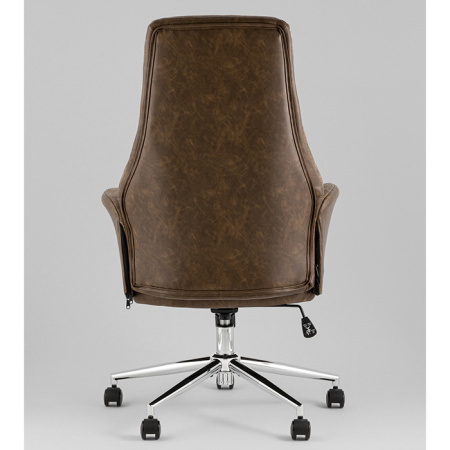 Кресло офисное TopChairs Neoma коричневый экокожа Stool Group YF-0515 ZE119A-3+FH-65 brown retro