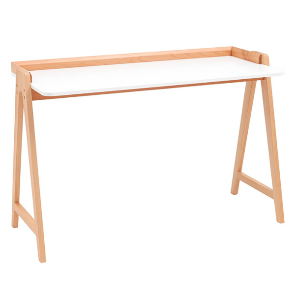 Стол письменный Pyramid 118х53 белый основание светлое дерево Stool Group T-002-P white / natural