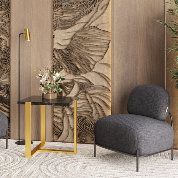 Журнальный столик Тоби 61х61 чёрный мрамор Stool Group EET-5004-TG