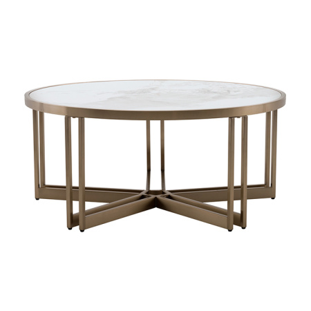 Журнальный столик Алиада D90 светлая керамика Stool Group ECT-279-BRCG