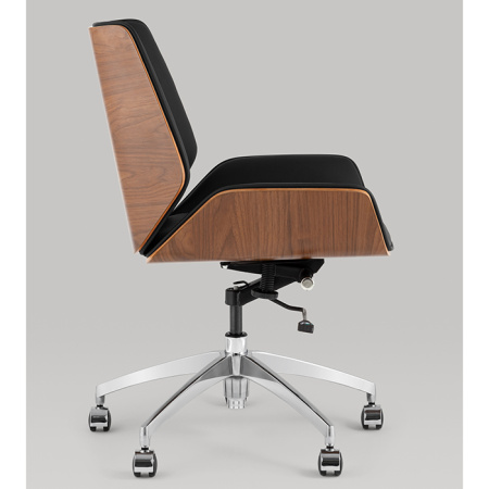 Кресло офисное TopChairs Crown чёрный Stool Group A312-A 8383-29 walnut back
