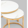 Набор журнальных столиков Селена D60/D45 стекло белый мрамор Stool Group EET-131-2S-TG white