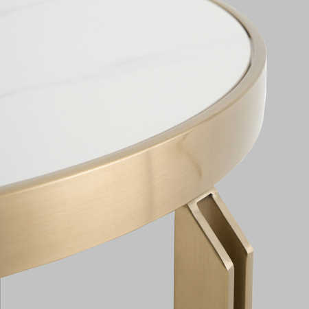 Журнальный столик Калисто светлая/темная керамика Stool Group ECT-316-BRCG white/black