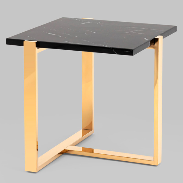 Журнальный столик Тоби 61х61 чёрный мрамор Stool Group EET-5004-TG