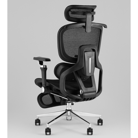 Кресло офисное TopChairs Prodigy с оттоманкой чёрный Stool Group D-566 black