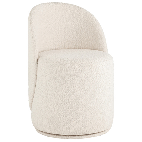 Пуф Loreen вращающийся букле белый Stool Group LV-100-S000-PM