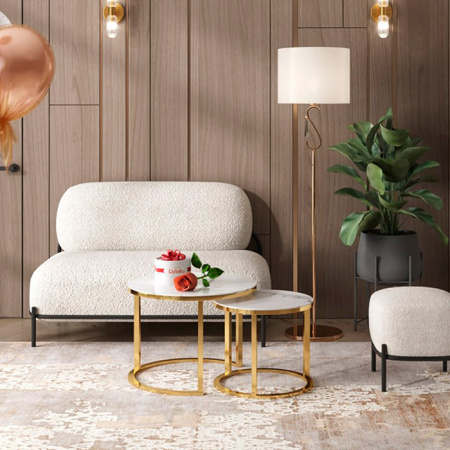 Диван Стоун букле молочный Stool Group vd-dv-stone-tr-milk