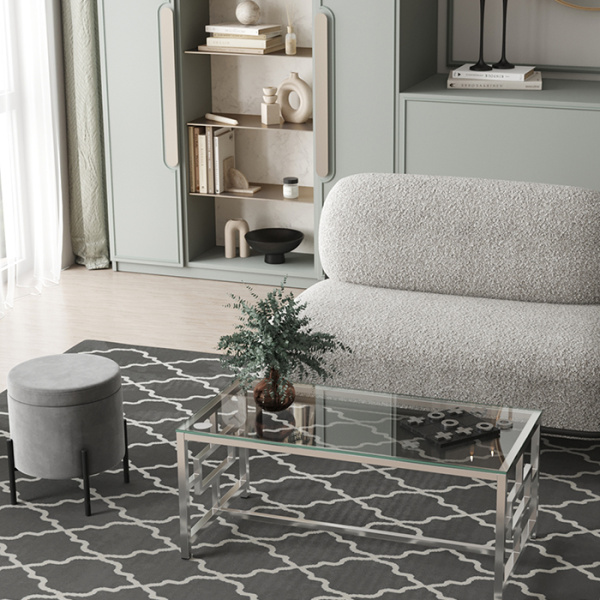 Журнальный стол 120х60 Бруклин стекло Stool Group ECT-013