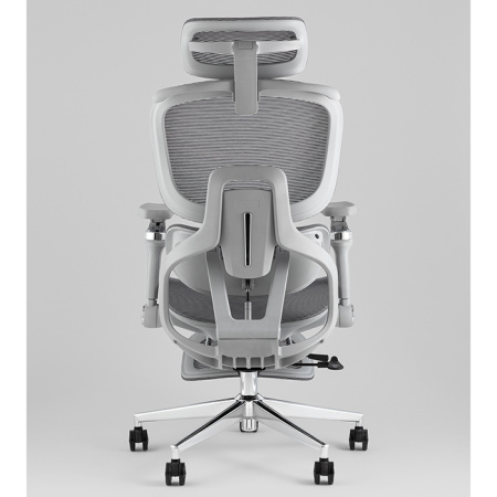 Кресло офисное TopChairs Prodigy с оттоманкой серый Stool Group D-566-1 grey