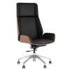 Кресло офисное TopChairs Crown чёрный Stool Group A312 8383-29 walnut back