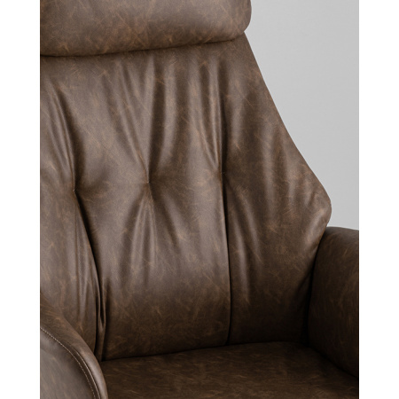 Кресло офисное TopChairs Neoma коричневый экокожа Stool Group YF-0515 FH-65 brown retro