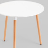 Стол круглый Eames DST New D80 белый деревянные ножки Stool Group Z-210 V.2