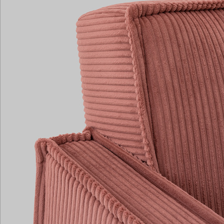 Диван прямой Кассель велюр рельефный коралловый Stool Group vd-cassel-cl-coral