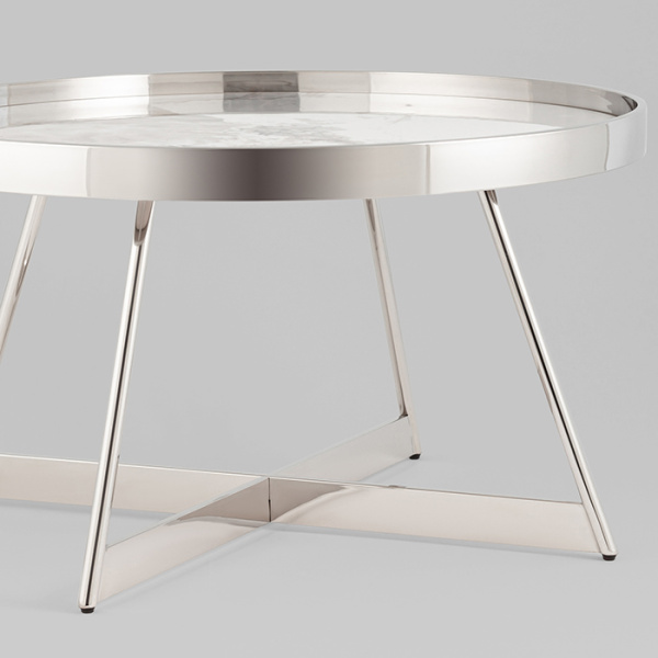 Журнальный столик Гера D80 белая керамика Stool Group ECT-280