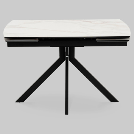 Стол раскладной Галац 120-180х80 см стекло белый основание черное Stool Group SO 273-77762