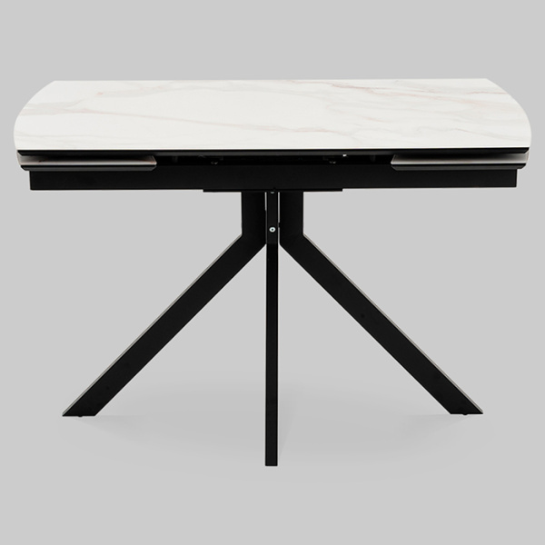 Стол раскладной Галац 120-180х80 см стекло белый основание черное Stool Group SO 273-77762