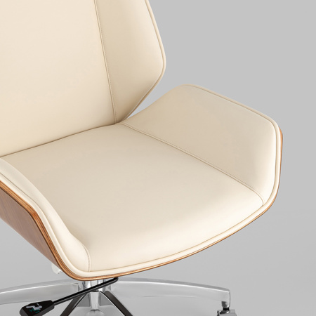 Кресло офисное TopChairs Crown бежевый Stool Group A312-A 8383-1 walnut back