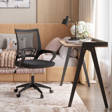 Кресло офисное TopChairs Simple чёрный Stool Group OUE-2501 black