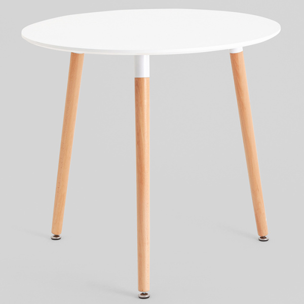 Стол круглый Eames DST New D80 белый деревянные ножки Stool Group Z-210 V.2