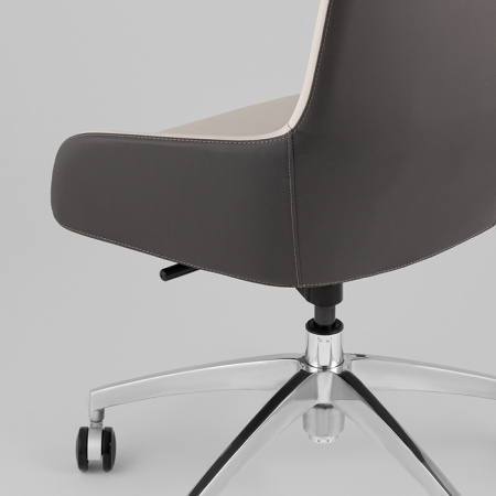 Кресло офисное TopChairs Soulo бежевый/серый Stool Group A308-A 8371-12/1