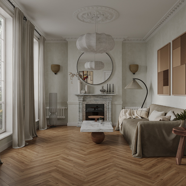 Ламинат Дуб Велла Herringbone Elegant Norland LF303-37